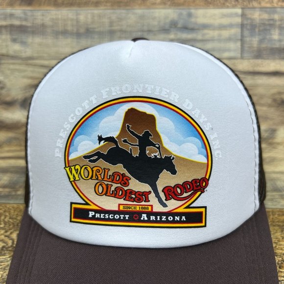 Prescott Frontier Days Rodeo Brown Snapback Cowboy Country Bull Riding Ball Cap - Picture 3 of 8